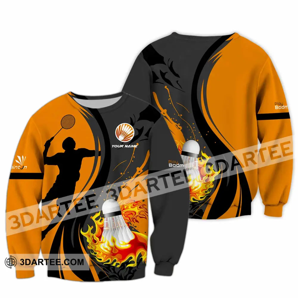 Unisex Shirt - Custom Text Shirt Badminton Shirt Long Sleeve / S T-shirt