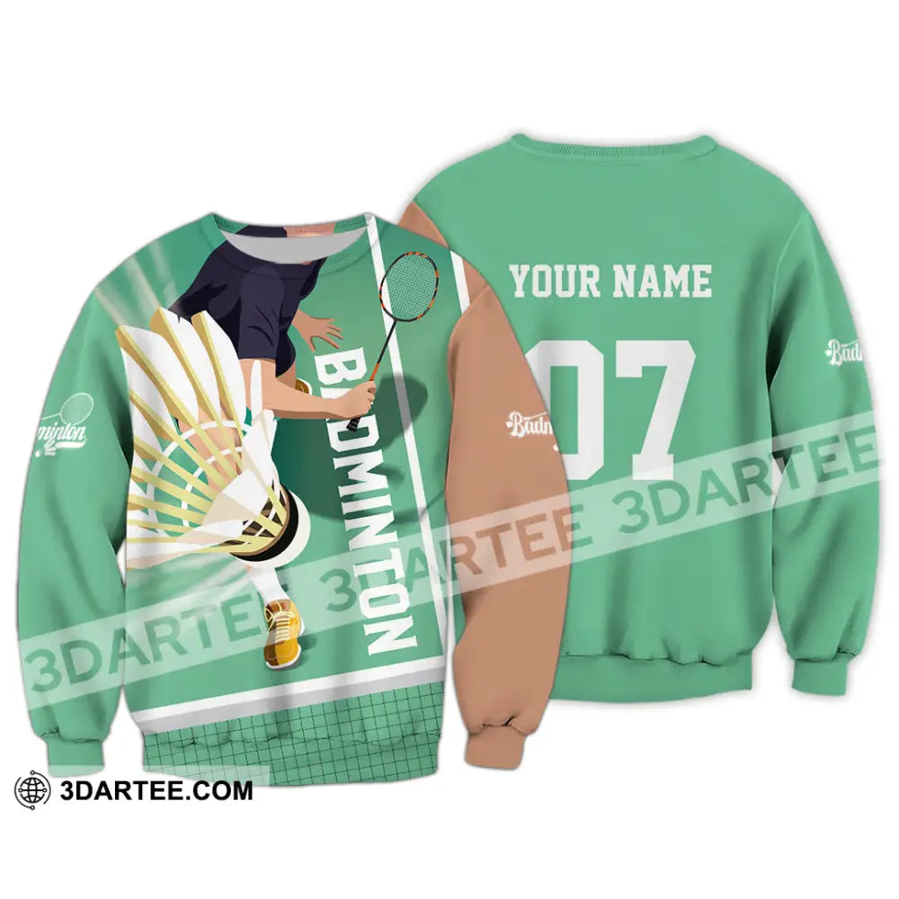 Unisex Shirt - Custom Text Shirt Badminton Shirt Long Sleeve / S T-shirt