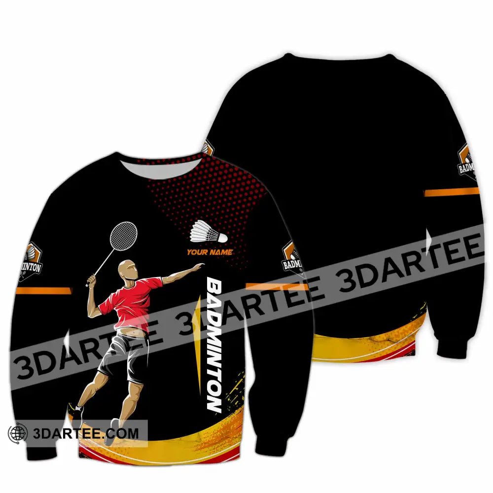 Unisex Shirt - Custom Text Shirt Badminton Long Sleeve / S T-shirt