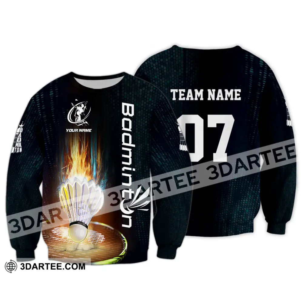 Unisex Shirt - Custom Text Shirt Badminton Shirt Long Sleeve / S T-shirt