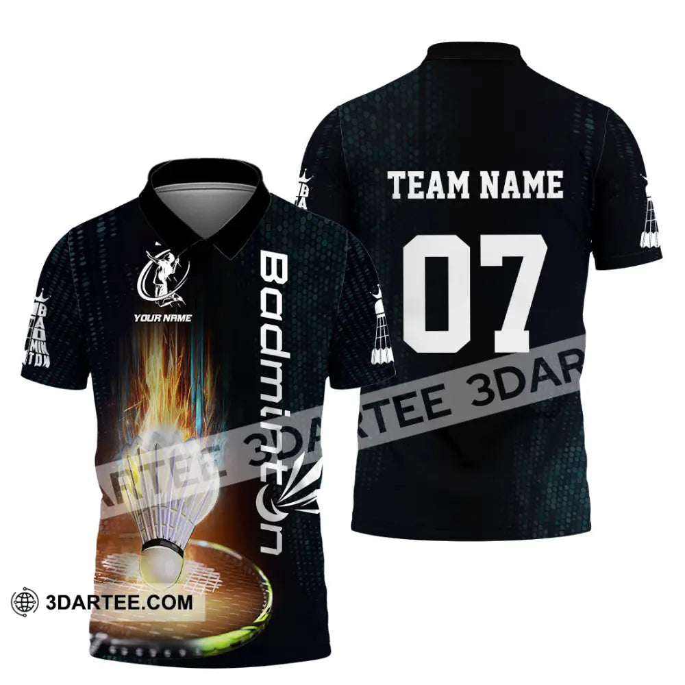 Unisex Shirt - Custom Text Shirt Badminton Shirt Polo Shirt / S T-shirt