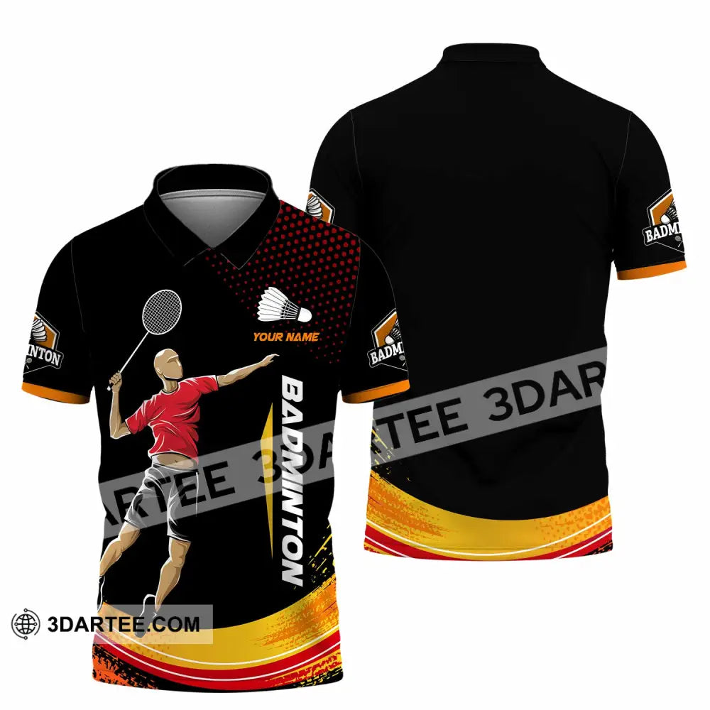 Unisex Shirt - Custom Text Shirt Badminton Polo Shirt / S T-shirt