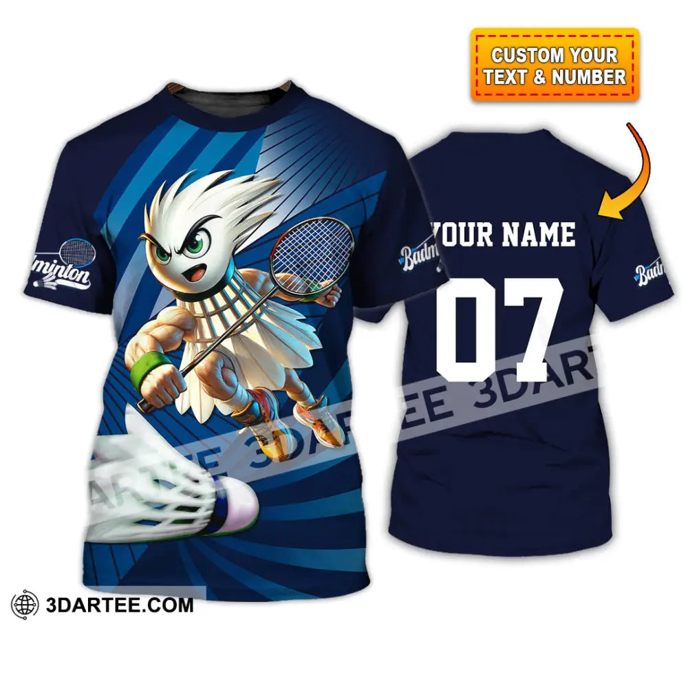 Unisex Shirt - Custom Text Shirt Badminton Shirt T-shirt