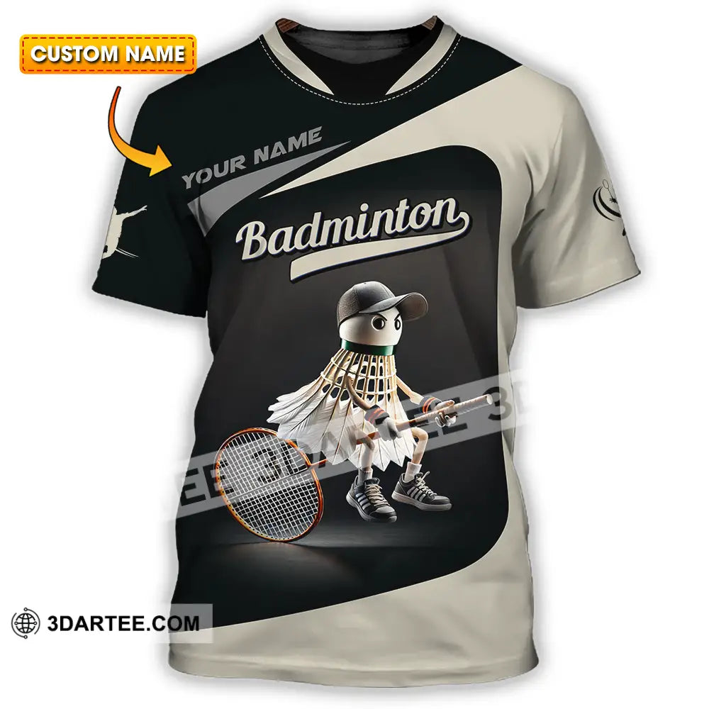 Unisex Shirt - Custom Text Badminton T-Shirt