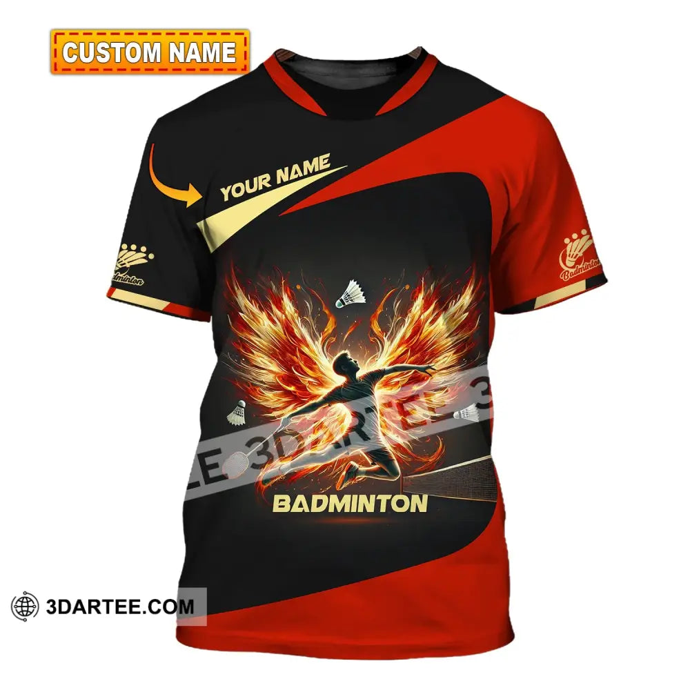 Unisex Shirt - Custom Text Badminton T-Shirt