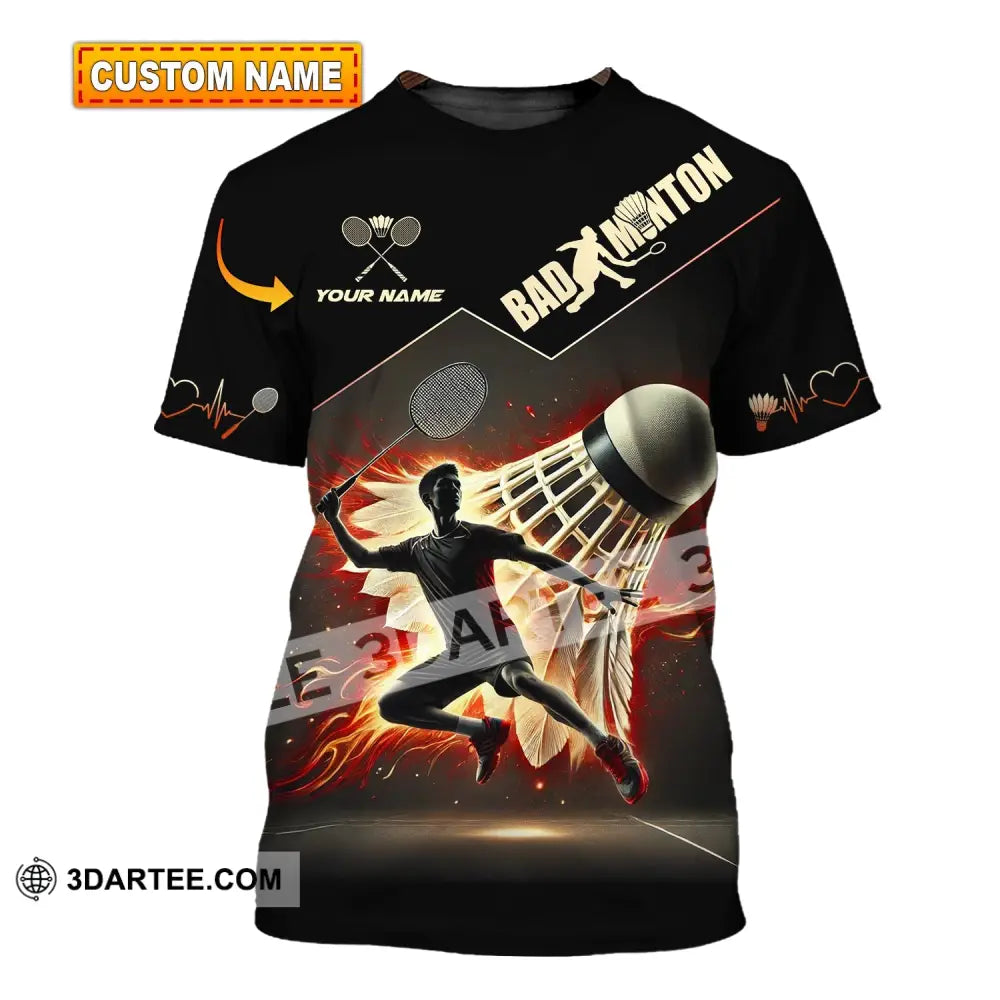 Unisex Shirt - Custom Text Badminton T-Shirt