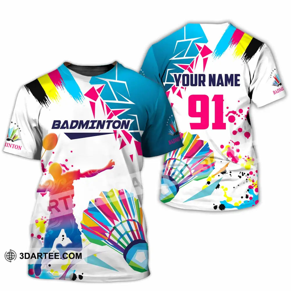 Unisex Shirt - Custom Text Shirt Badminton T-Shirt / S T-shirt