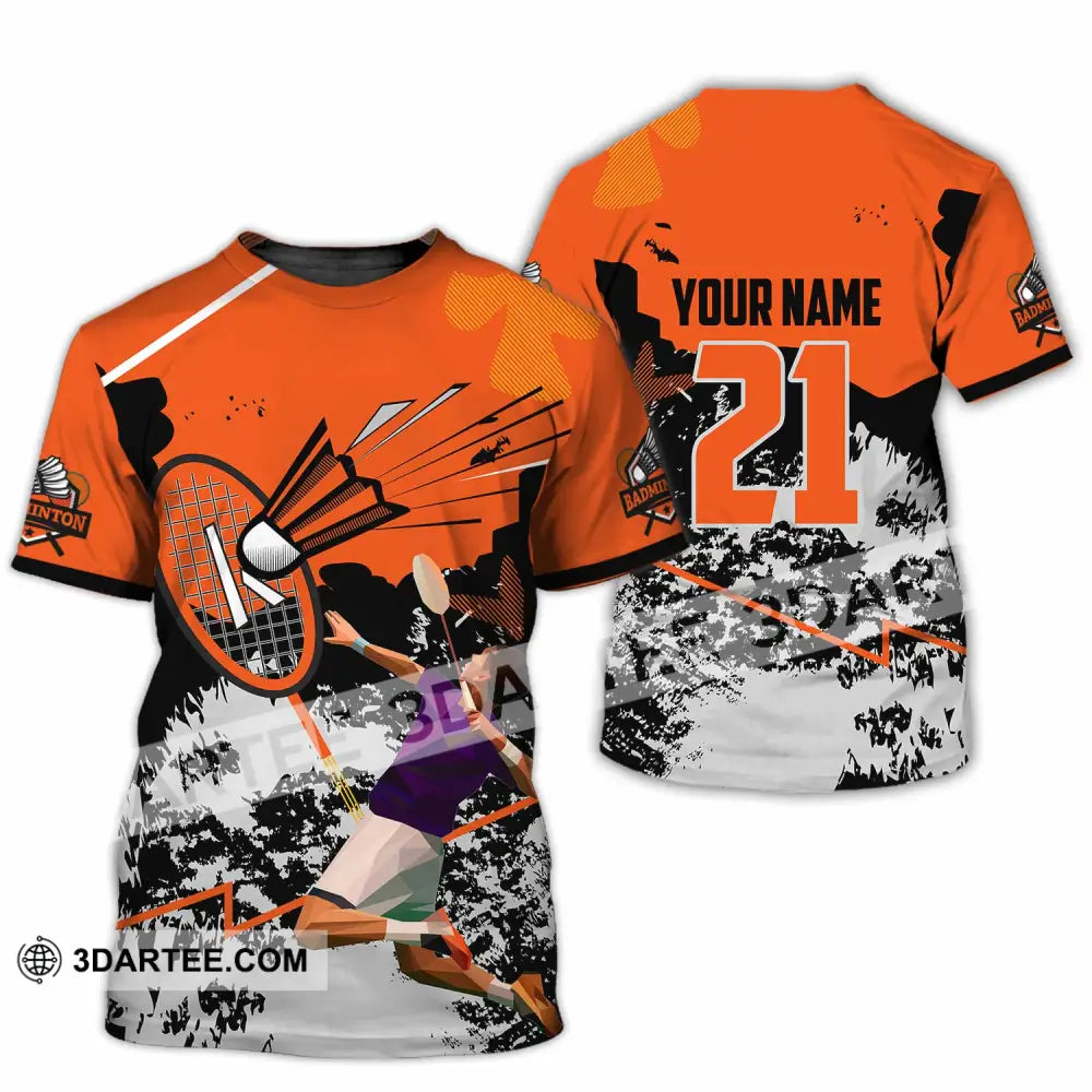 Unisex Shirt - Custom Text Shirt Badminton T-Shirt / S T-shirt