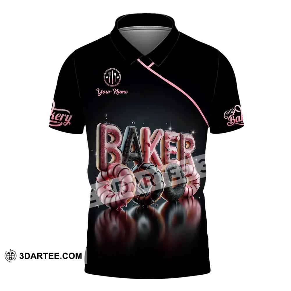 Unisex Shirt - Custom Text Baker Donuts Polo / S T-Shirt
