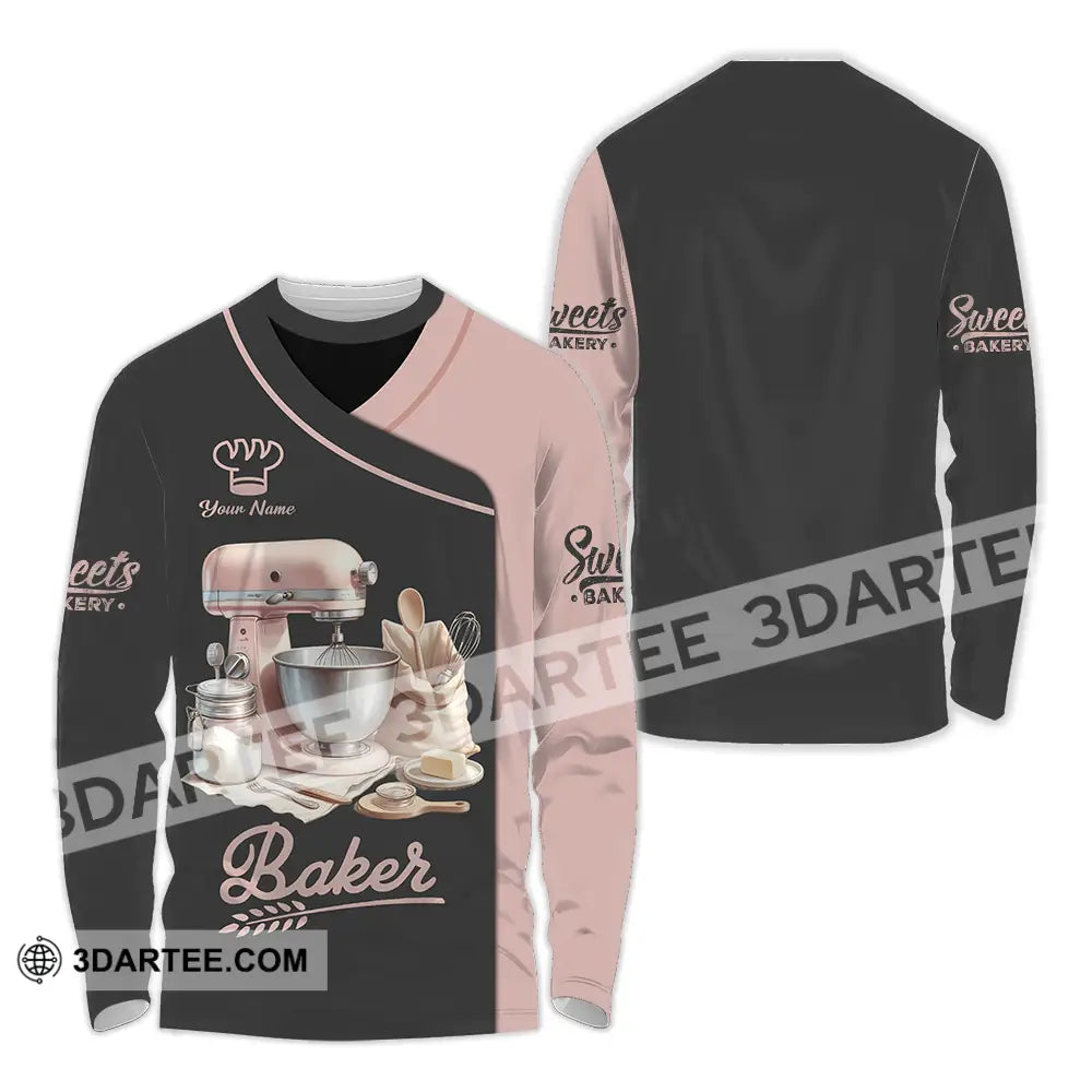 Unisex Shirt - Custom Text Shirt Baker Shirt Long Sleeve Shirt / S T-shirt