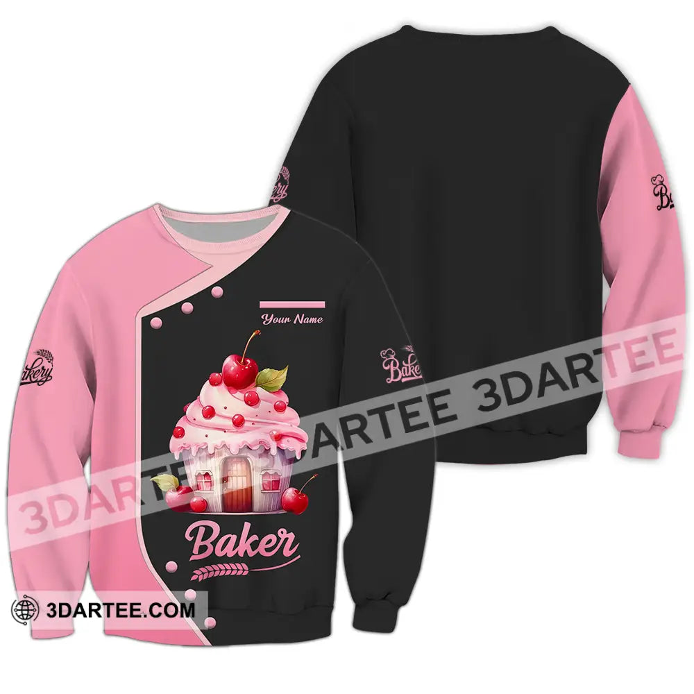 Unisex Shirt - Custom Text Baker Long Sleeve / S T-Shirt