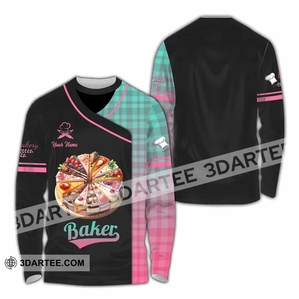 Unisex Shirt - Custom Text Baker Long Sleeve / S T-Shirt