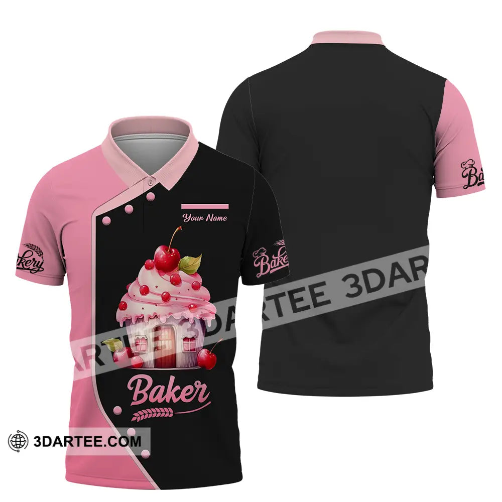 Unisex Shirt - Custom Text Baker Polo / S T-Shirt