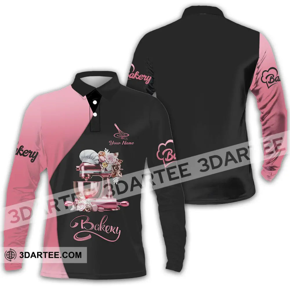 Unisex Shirt - Custom Text Shirt Bakery Long Sleeve Polo / S T-shirt