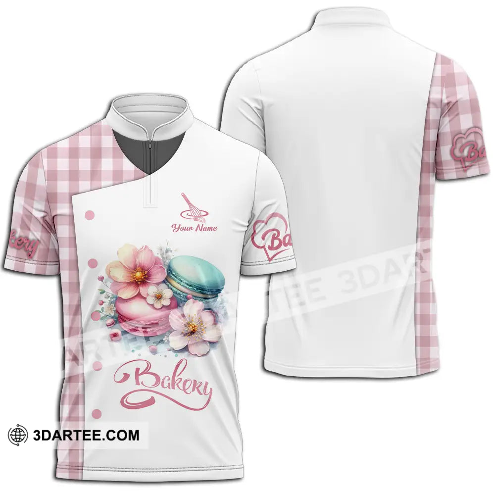 Unisex Shirt - Custom Text Shirt Bakery Zipper Polo Shirt / S T-shirt