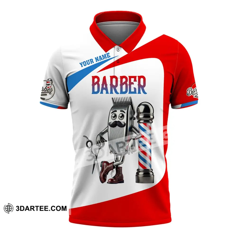Unisex Shirt - Custom Text Barber Polo / S T-Shirt