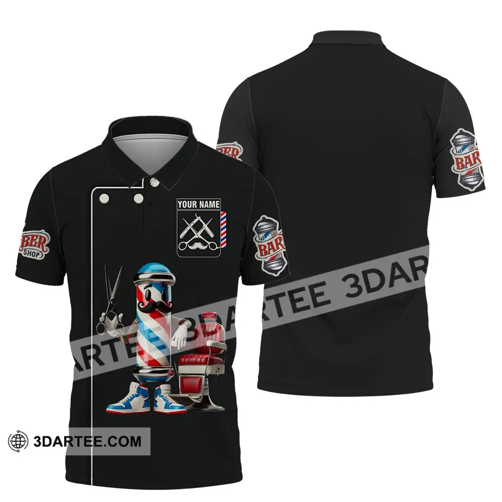 Unisex Shirt - Custom Text Barber Shop Polo / S T-Shirt