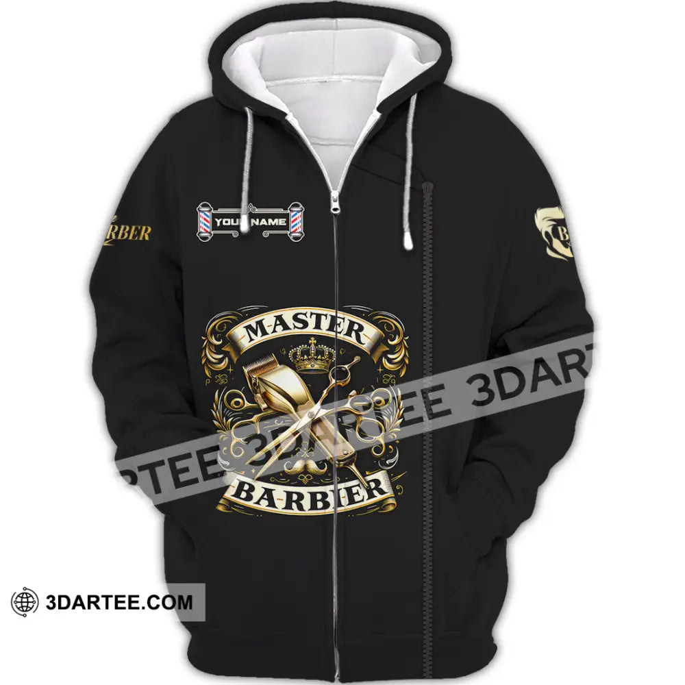 Unisex Shirt - Custom Text Shirt Barber Shirt Zipper Hoodie / S T-shirt