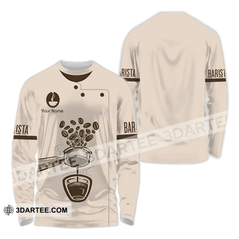 Unisex Shirt - Custom Text Shirt Barista Shirt Long Sleeve Shirt / S T-shirt