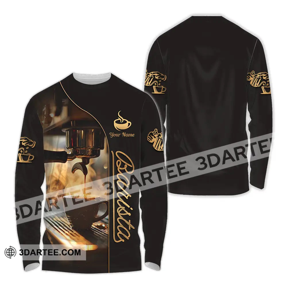 Unisex Shirt - Custom Text Shirt Barista Shirt Long Sleeve Shirt / S T-shirt