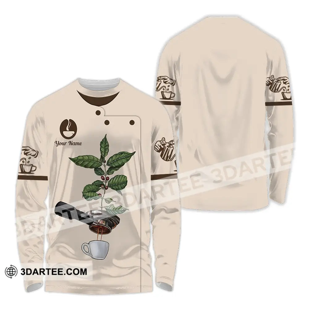 Unisex Shirt - Custom Text Shirt Barista Shirt Long Sleeve Shirt / S T-shirt