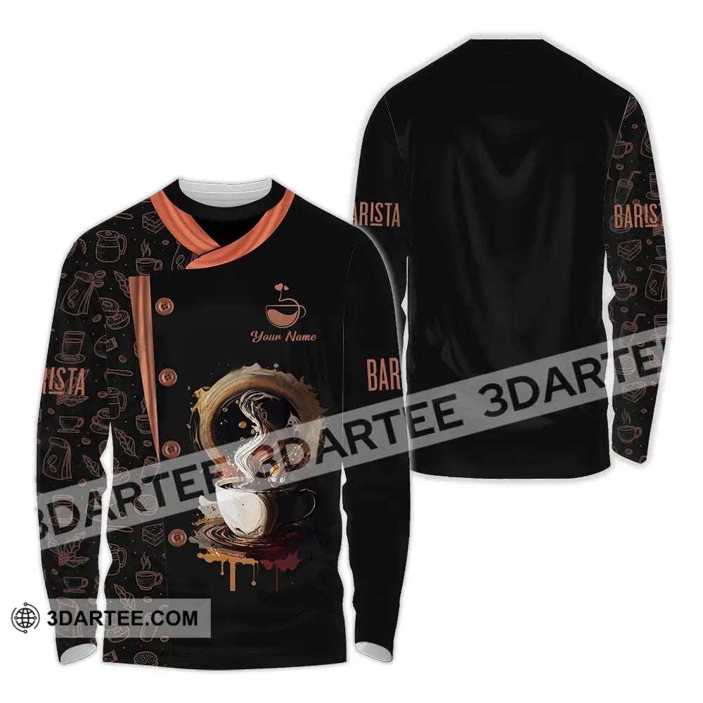 Unisex Shirt - Custom Text Shirt Barista Shirt Long Sleeve Shirt / S T-shirt