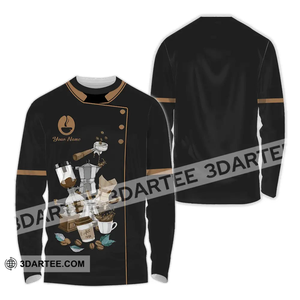 Unisex Shirt - Custom Text Shirt Barista Shirt Long Sleeve Shirt / S T-shirt
