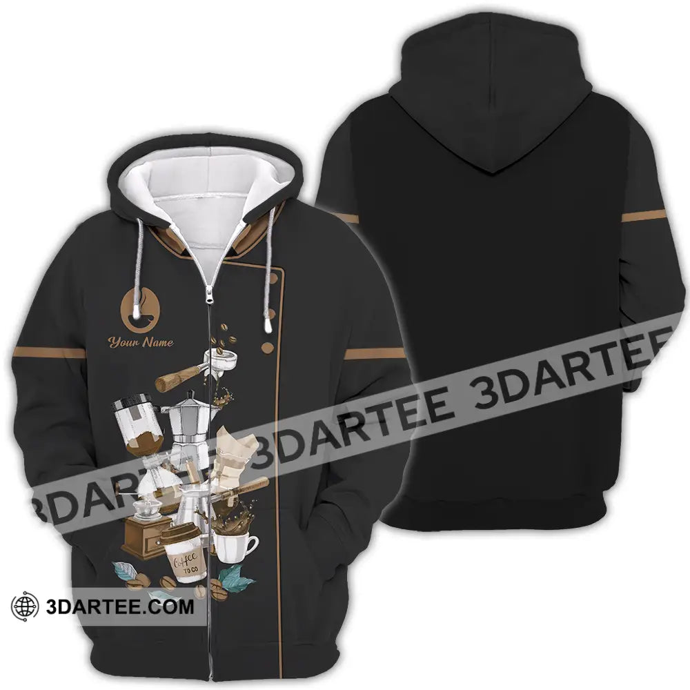 Unisex Shirt - Custom Text Shirt Barista Shirt Zipper Hoodie / S T-shirt