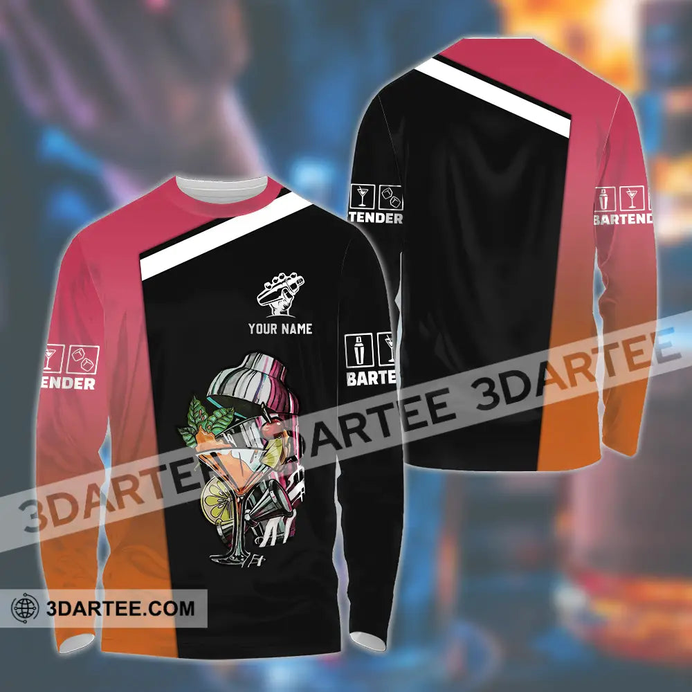 Unisex Shirt - Custom Text Shirt Bartender Shirt Long Sleeve Shirt / S T-shirt