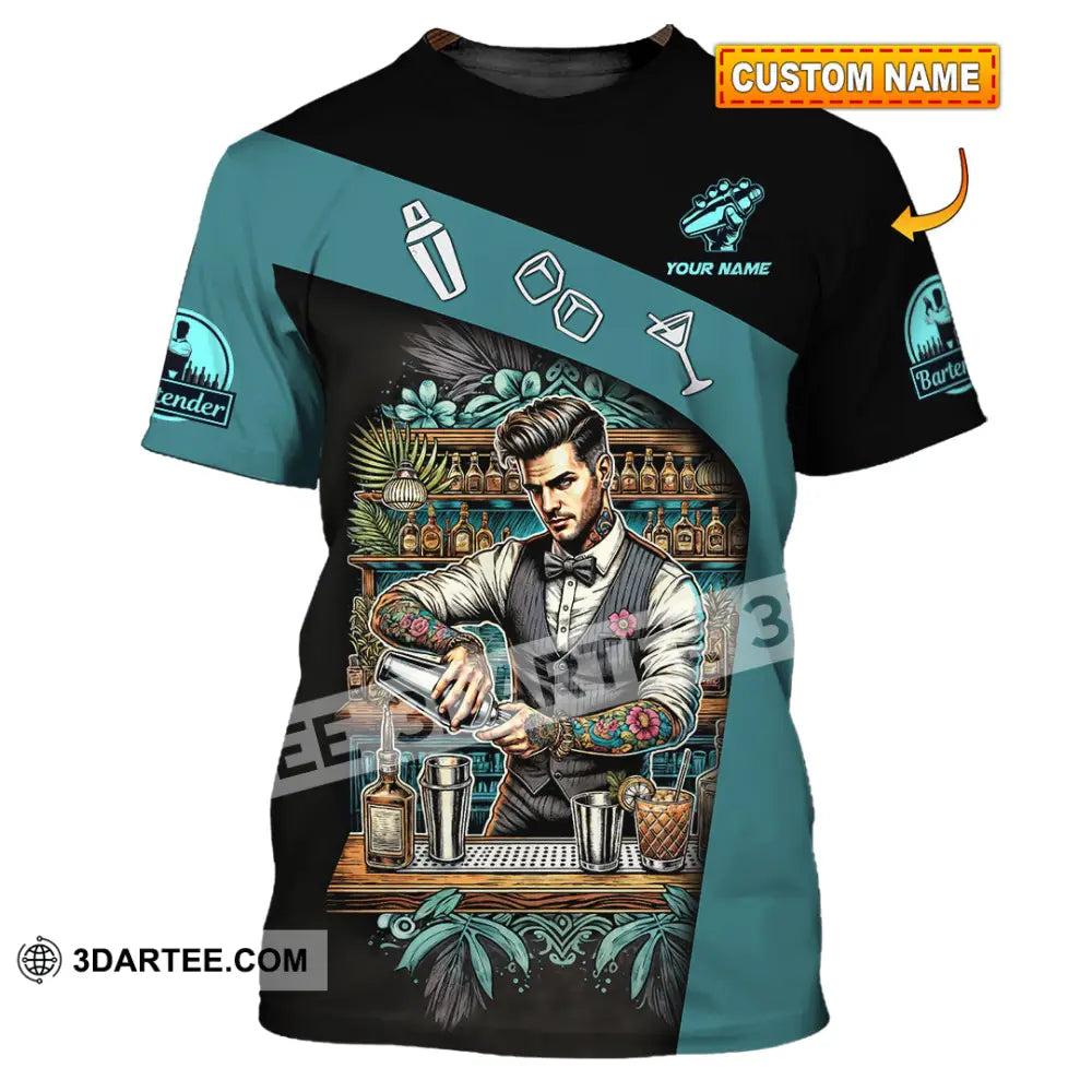Unisex Shirt - Custom Text Shirt Bartender Shirt T-shirt