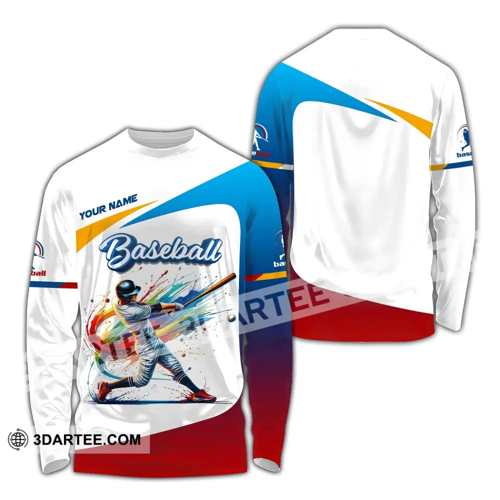Unisex Shirt - Custom Text Baseball Long Sleeve / S T-Shirt