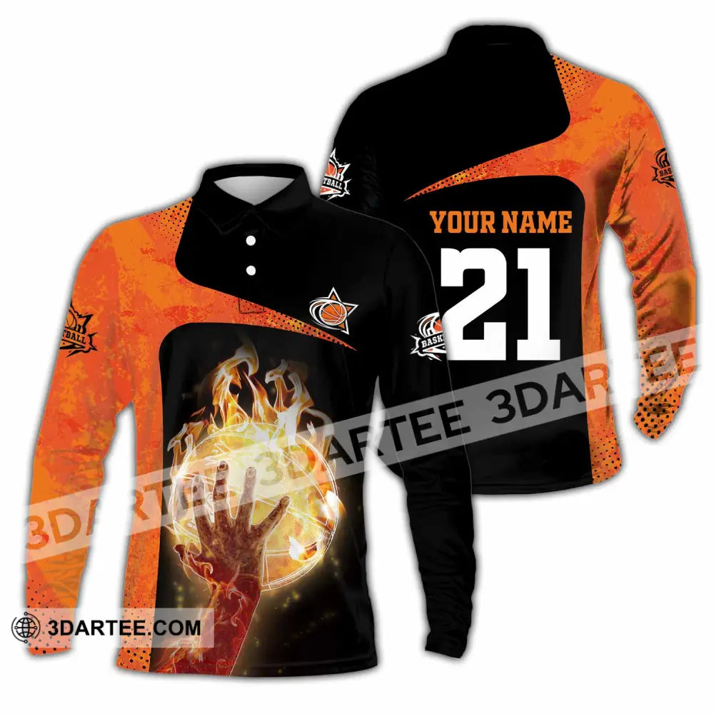 Unisex Shirt - Custom Text Shirt Basketball Long Sleeve Polo / S T-shirt