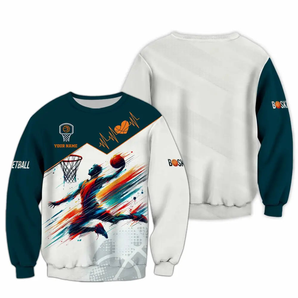 Unisex Shirt - Custom Text Basketball Shirt Long Sleeve / S T-shirt
