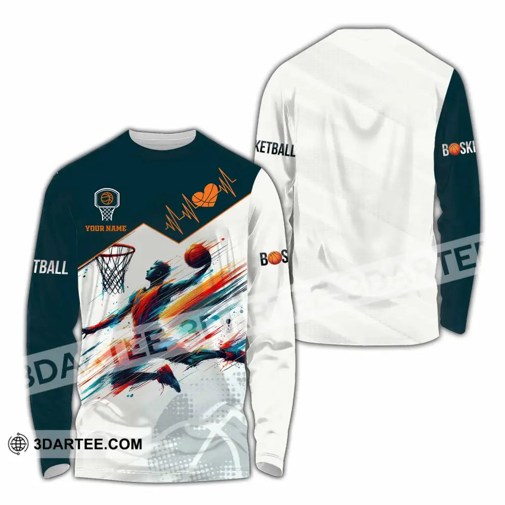 Unisex Shirt - Custom Text Basketball Shirt Long Sleeve Shirt / S T-shirt