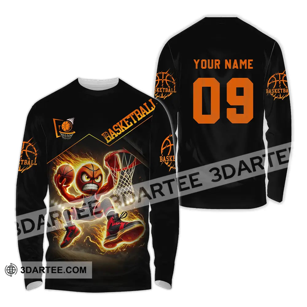 Unisex Shirt - Custom Text Basketball Long Sleeve / S T-Shirt