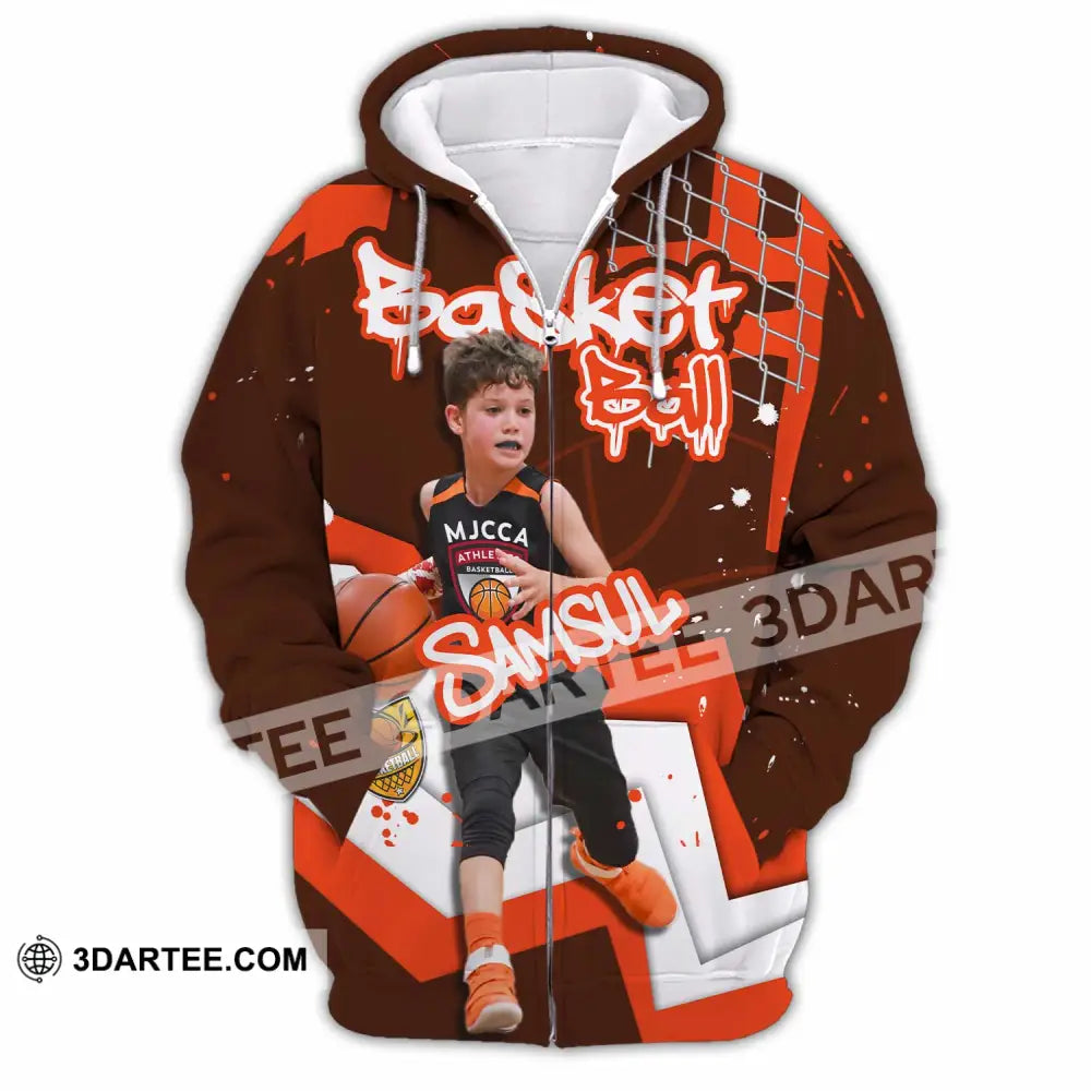 Unisex Shirt - Custom Text Shirt Basketball Shirt Zipper Hoodie / S T-shirt