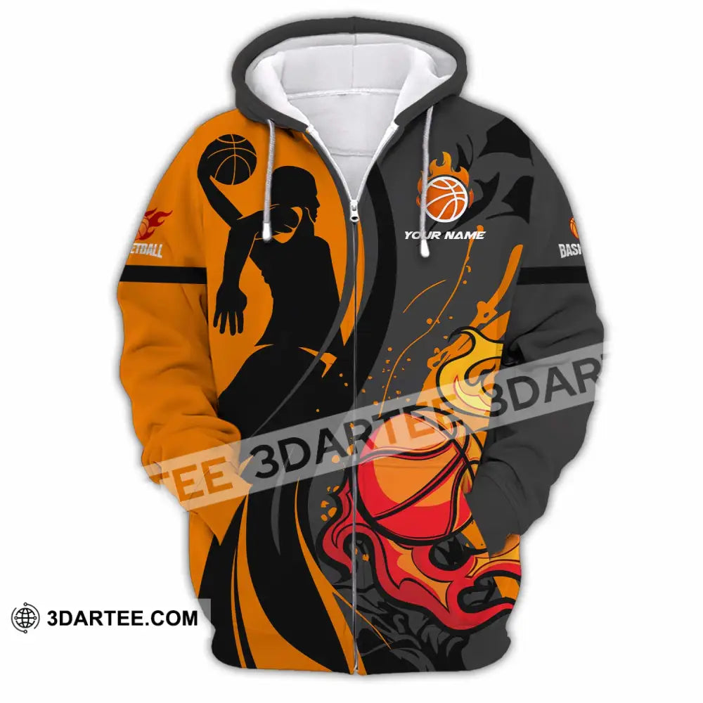 Unisex Shirt - Custom Text Shirt Basketball Shirt Zipper Hoodie / S T-shirt
