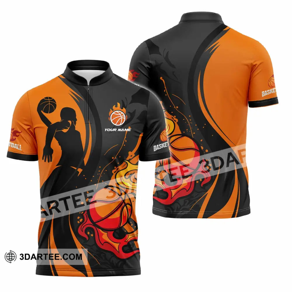 Unisex Shirt - Custom Text Shirt Basketball Shirt Zipper Polo Shirt / S T-shirt