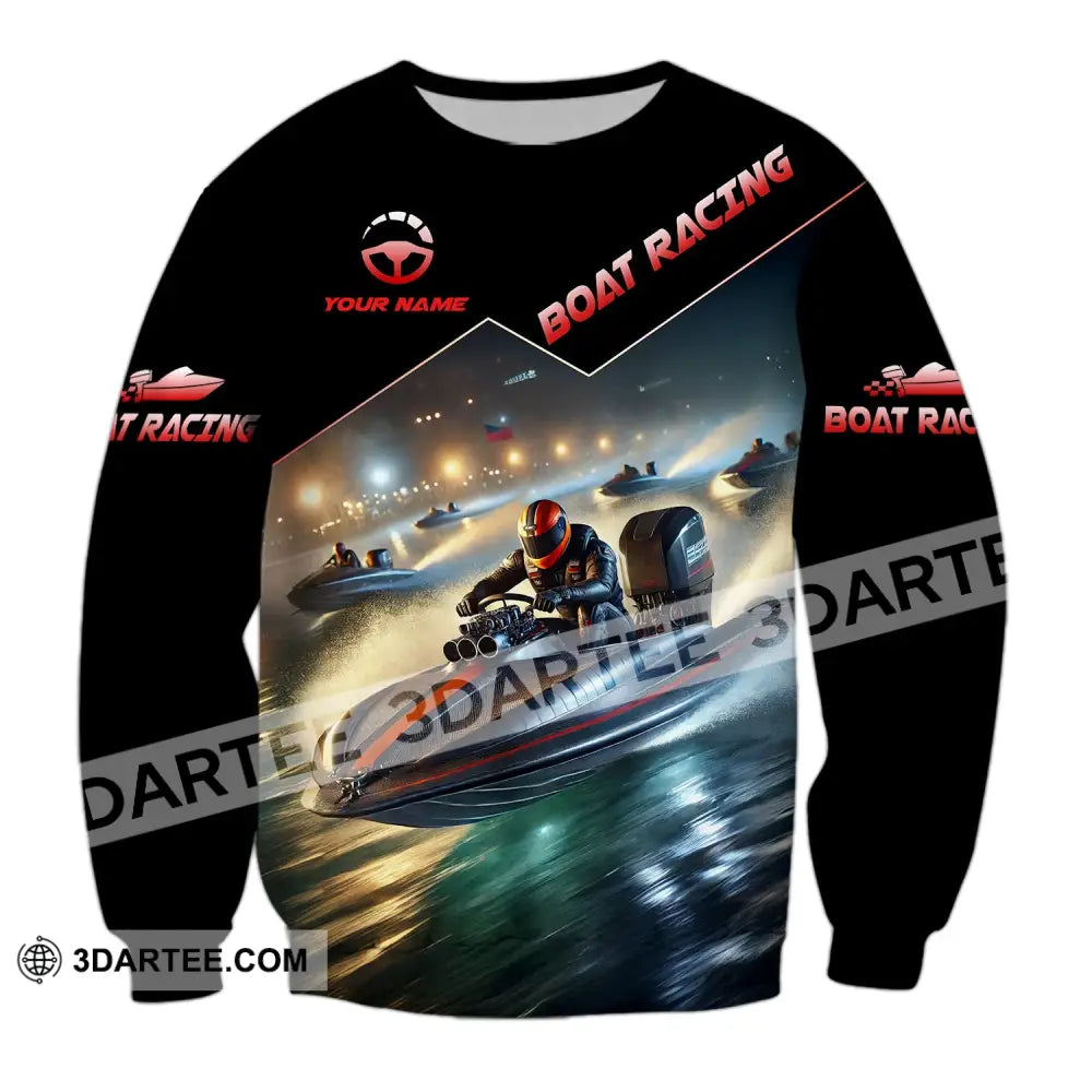 Unisex Shirt - Custom Text Boat Racing Long Sleeve / S T-Shirt