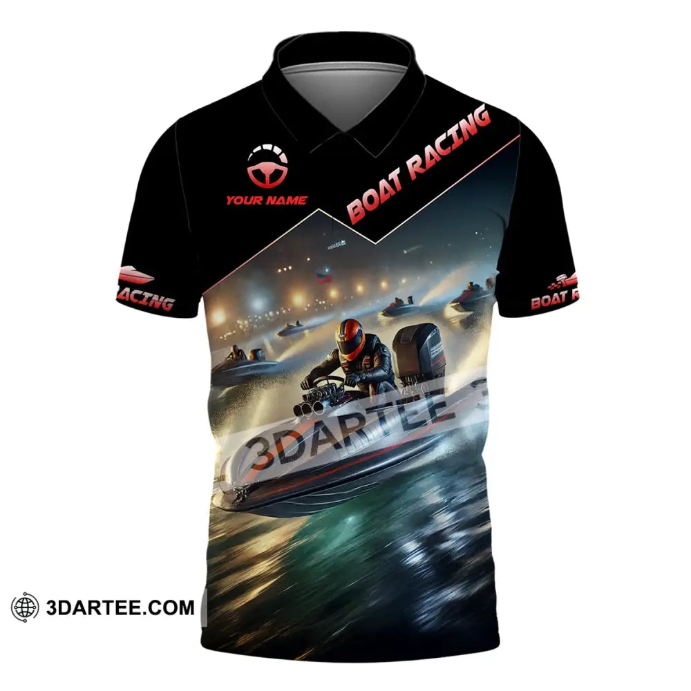 Unisex Shirt - Custom Text Boat Racing Polo / S T-Shirt