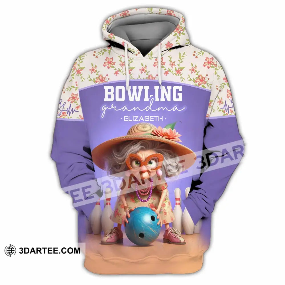 Unisex Shirt - Custom Text Shirt Bowling Grandma Shirt Hoodie / S T-shirt