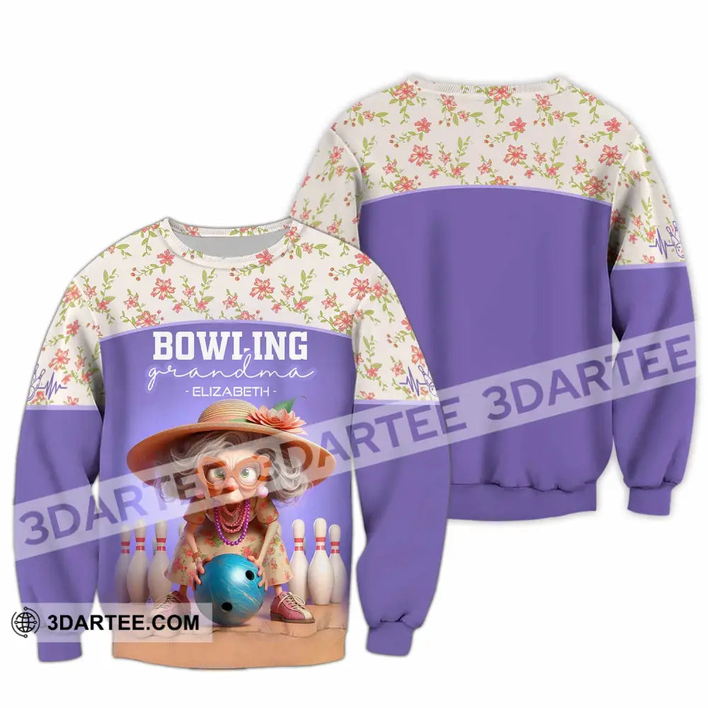 Unisex Shirt - Custom Text Shirt Bowling Grandma Shirt Long Sleeve / S T-shirt