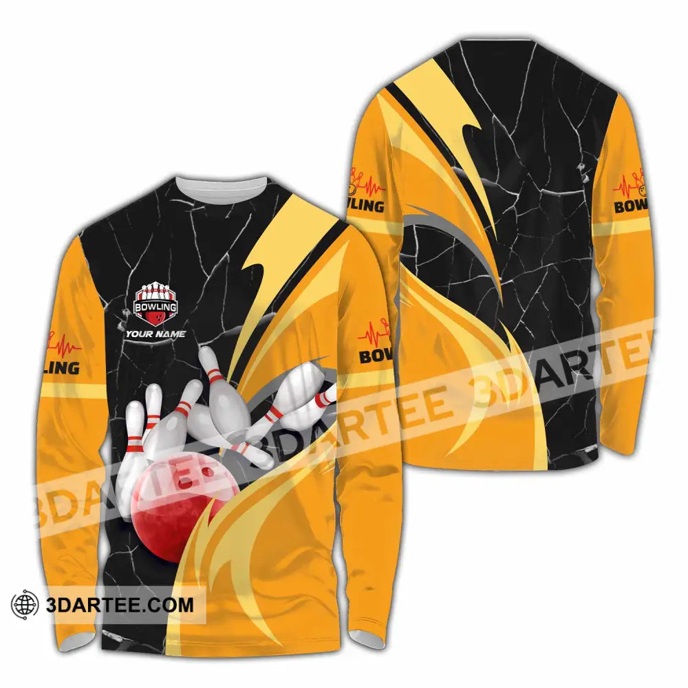 Unisex Shirt - Custom Text Shirt Bowling Shirt Long Sleeve Shirt / S T-shirt