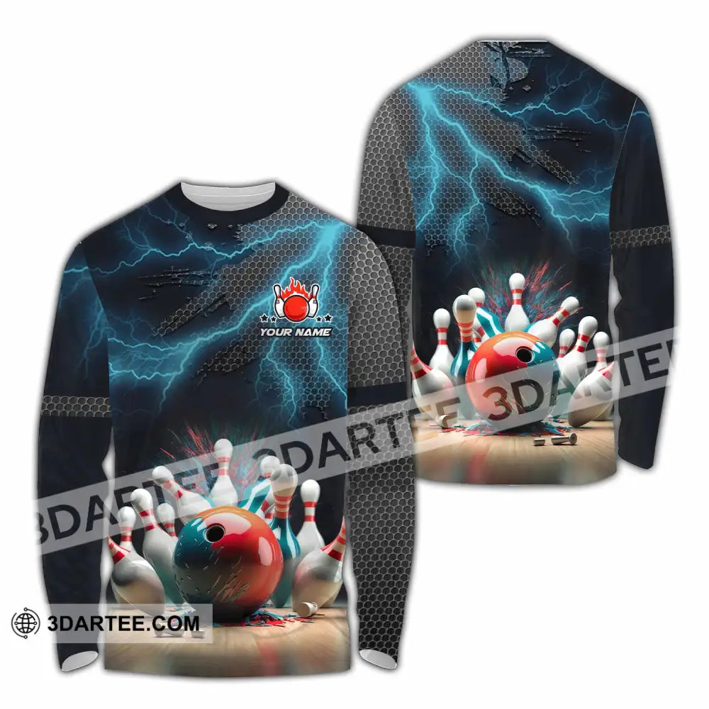 Unisex Shirt - Custom Text Shirt Bowling Shirt Long Sleeve Shirt / S T-shirt