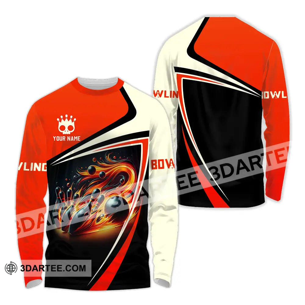 Unisex Shirt - Custom Text Shirt Bowling Shirt Long Sleeve Shirt / S T-shirt