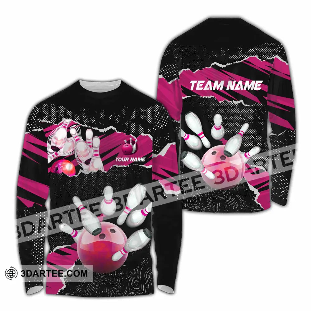 Unisex Shirt - Custom Text Shirt Bowling Shirt Long Sleeve Shirt / S T-shirt