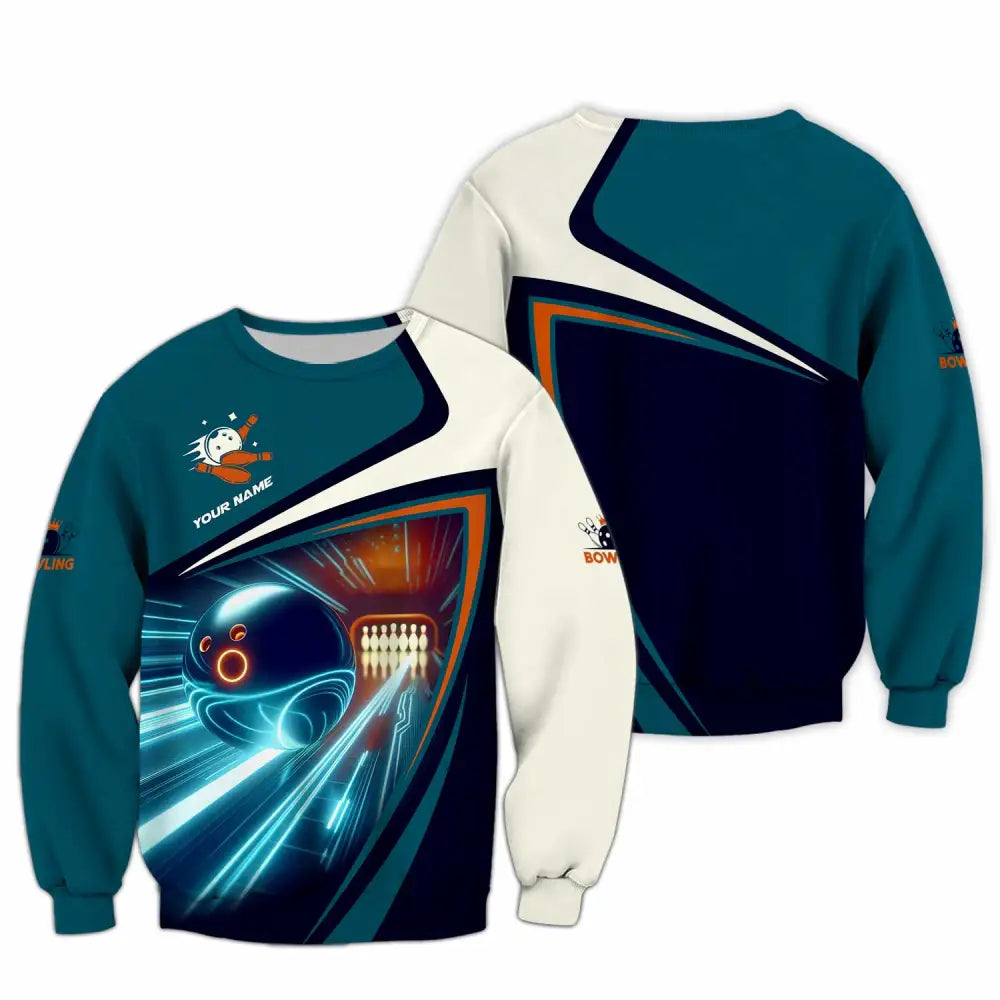 Unisex Shirt - Custom Text Bowling Player Shirt Long Sleeve / S T-shirt