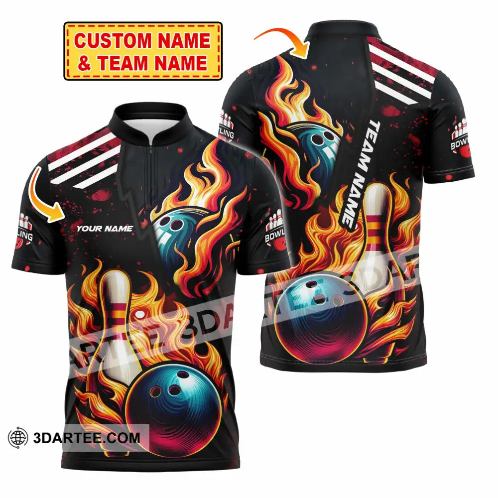 Unisex Shirt - Custom Text Shirt Bowling Shirt T-shirt