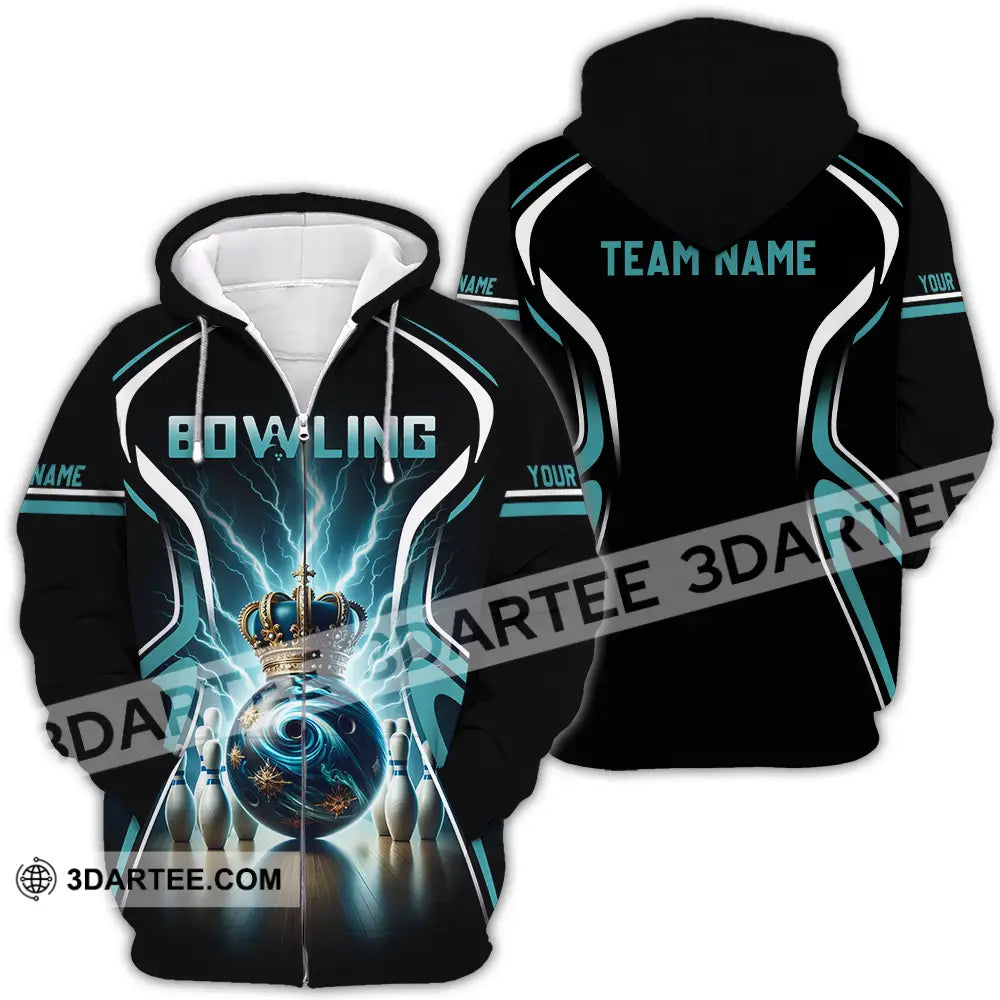 Unisex Shirt - Custom Text Shirt Bowling Shirt Zipper Hoodie / S T-shirt