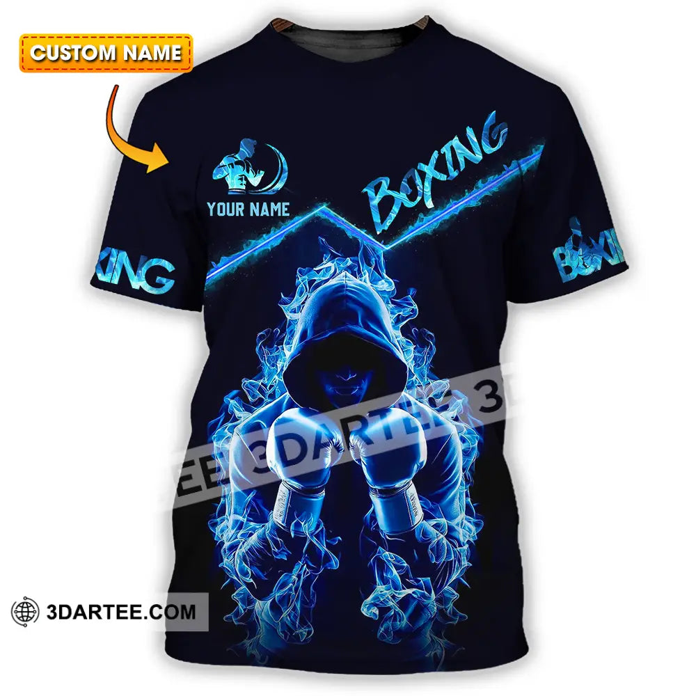 Unisex Shirt - Custom Text Boxing Blue T-Shirt